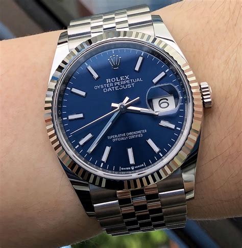 blue face Rolex Datejust